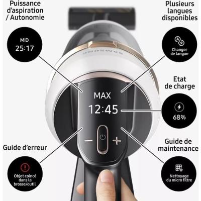 Aspirateur Balai Samsung Bespoke Jet Plus: 210 AW, 2 Batteries