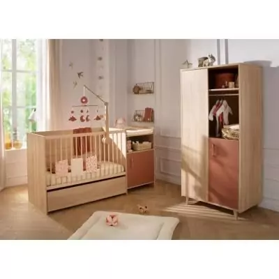 Lit combiné évolutif 90x190 cm CHARLIE - SAUTHON - Terracotta Lit combiné évolutif 90x190 cm CHARLIE - SAUTHON - Terracotta