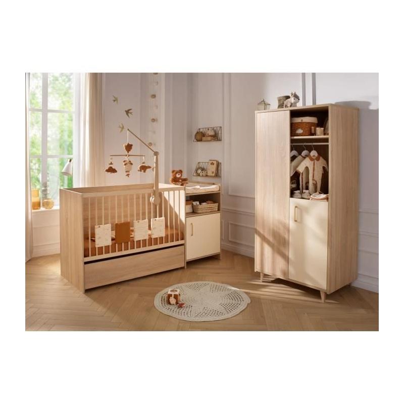 Lit combiné évolutif 120x60 cm CHARLIE - SAUTHON - Creme