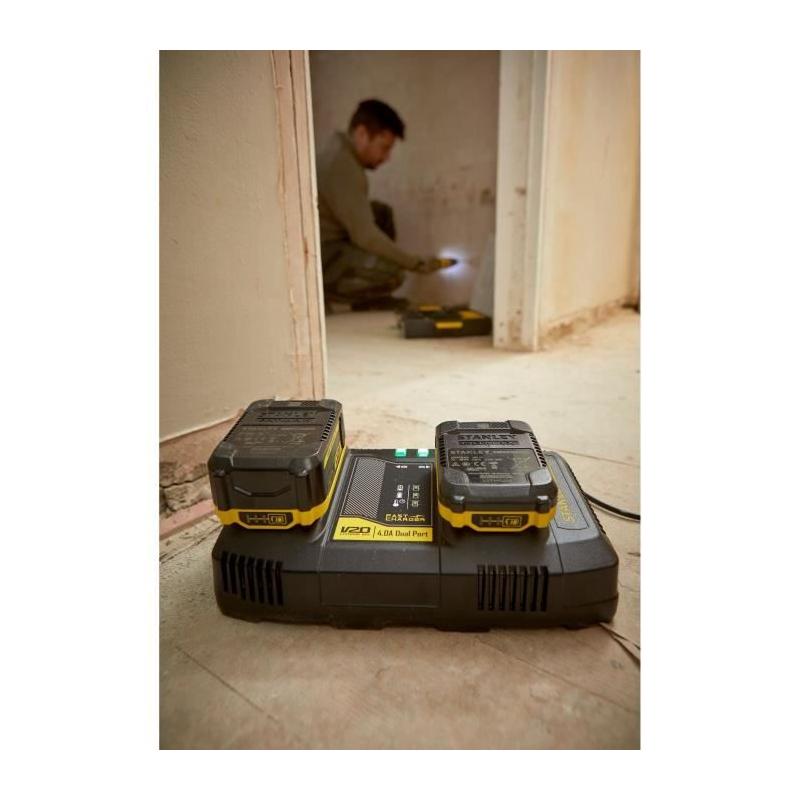 Double Chargeur 18V 4A Compatible avec Batteries Gamme V20 - STANLEY FATMAX
