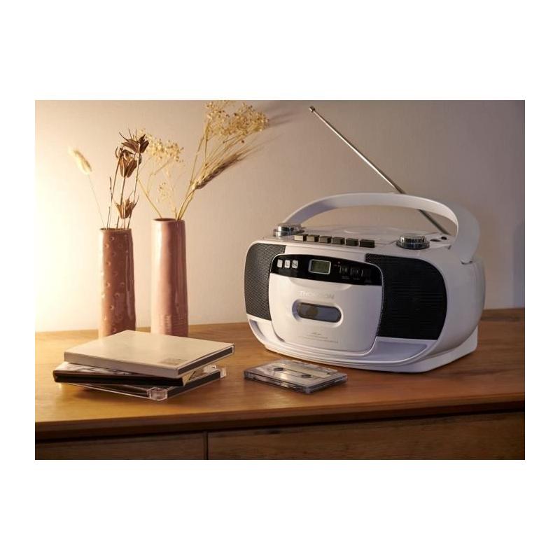 Lecteur CD/Cassette portable Thomson RK201CD - Blanc