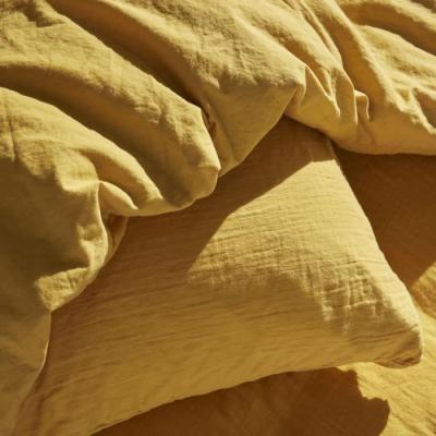 Parure de lit TODAY 2 personnes - Gaze de coton - Ocre