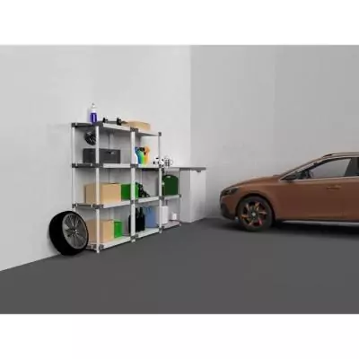 Étagère plastique TOOD 4 tablettes 80x40x168 cm Noir/gris