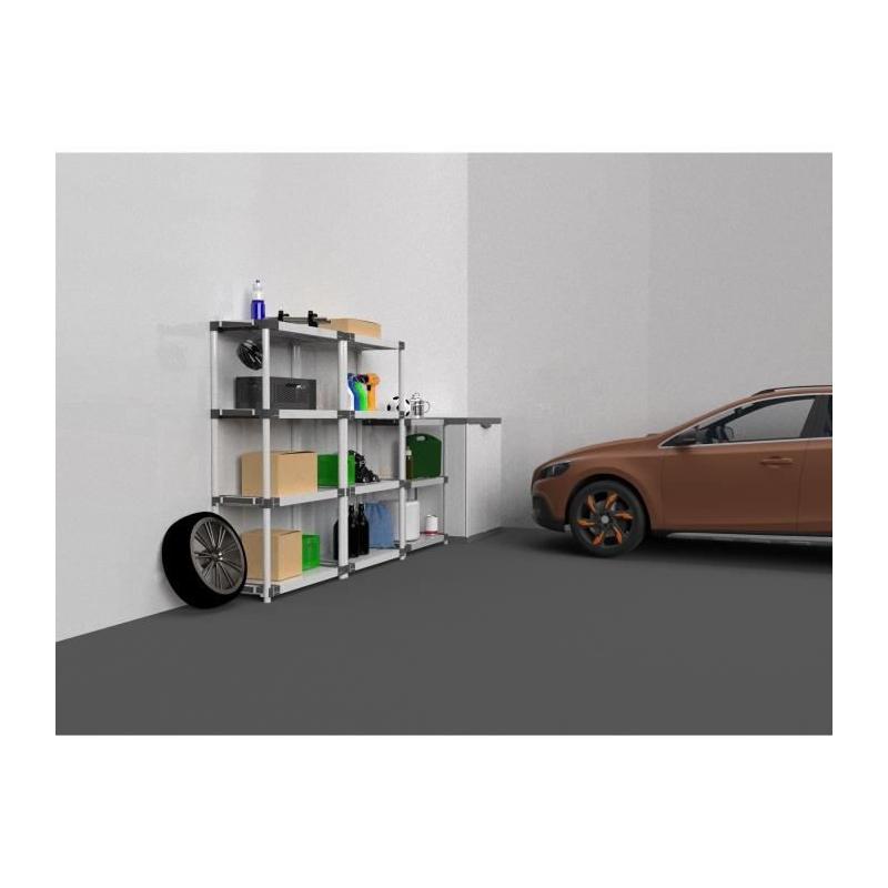 Étagère plastique TOOD 5 tablettes - Charge 80 kg - Noir/gris