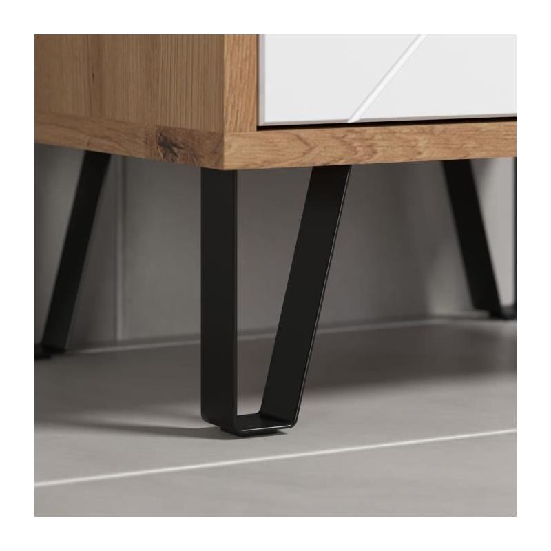 Armoire haute salle de bain 2 portes TRENDTEAM Touch Blanc/Brun