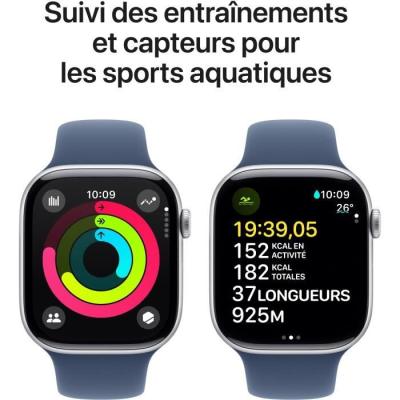 Nouvelle Apple Watch Series 10 - GPS + Cellular - Bracelet Denim Sport Band