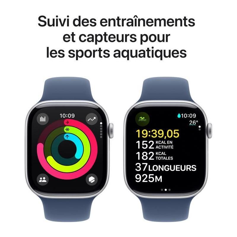 Nouvelle Apple Watch Series 10 - GPS + Cellular - Bracelet Denim Sport Band