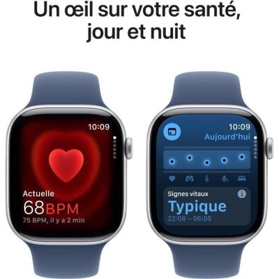 Nouvelle Apple Watch Series 10 - GPS + Cellular - Bracelet Denim Sport Band