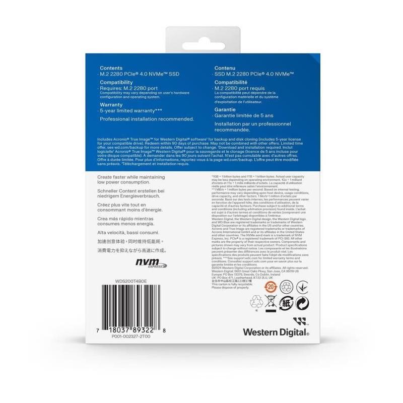 SSD Interne Western Digital SN5000 - 2 To - Performances exceptionnelles