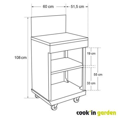 Desserte de jardin intégrable COOK'IN GARDEN - BBQ fidgi