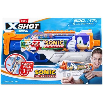 Pistolet à eau ZURU X-SHOT Skins Sonic Hyperload - Rafale en 1 sec