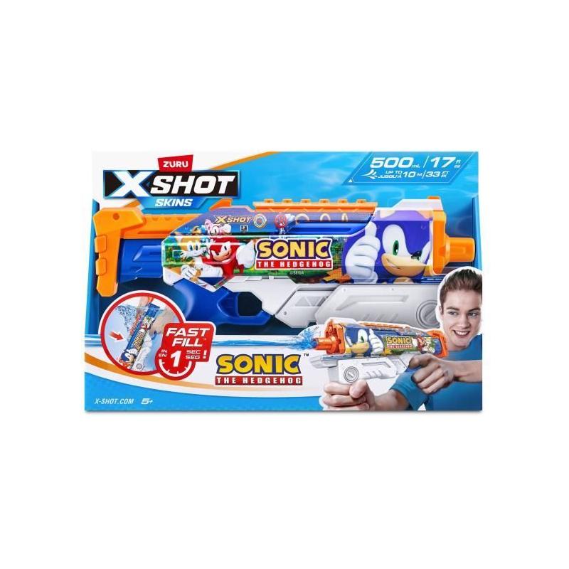 Pistolet à eau ZURU X-SHOT Skins Sonic Hyperload - Rafale en 1 sec