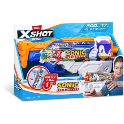 Pistolet à eau ZURU X-SHOT Skins Sonic Hyperload - Rafale en 1 sec