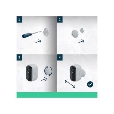Caméra de surveillance ARLO Essential2 2K - Vision nocturne couleur - Pack de 2