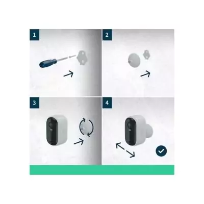 Caméra de surveillance ARLO Essential2 2K - Vision nocturne couleur - Pack de 2