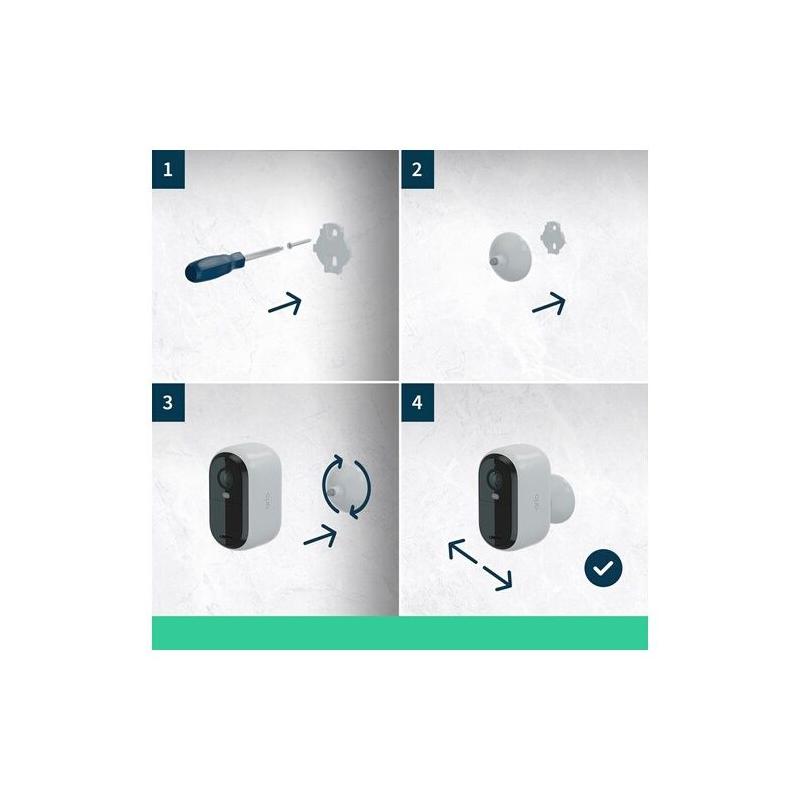 Caméra de surveillance ARLO Essential2 2K - Vision nocturne couleur - Pack de 2