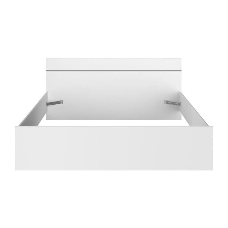 Lit adulte BOSTON 160x200 - Blanc éclatant - Fabriqué en France