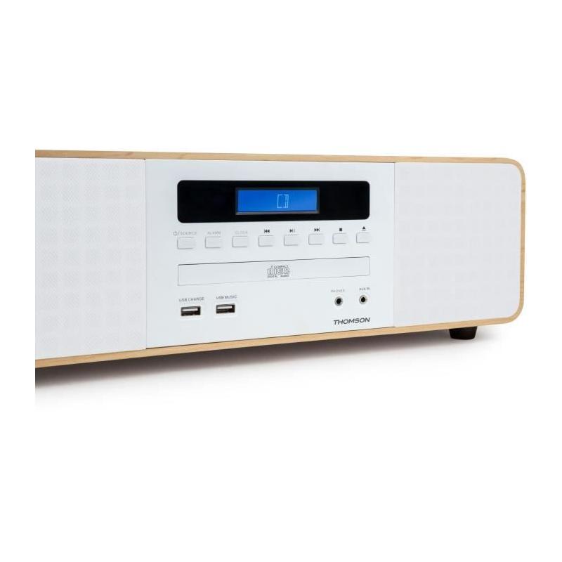 Chaîne Bluetooth Thomson Blanche/Induction 50W - Radio FM/CD/MP3/USB