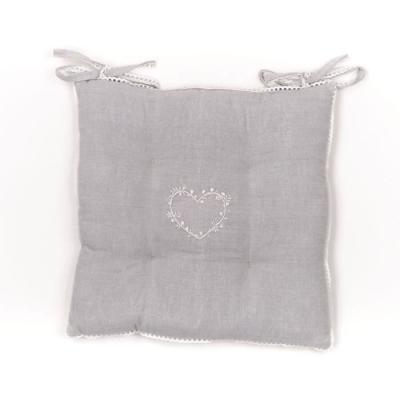 Assise matelassée - TODAY - CHARME Chambray x Petite Broderie - 40 x 40 cm