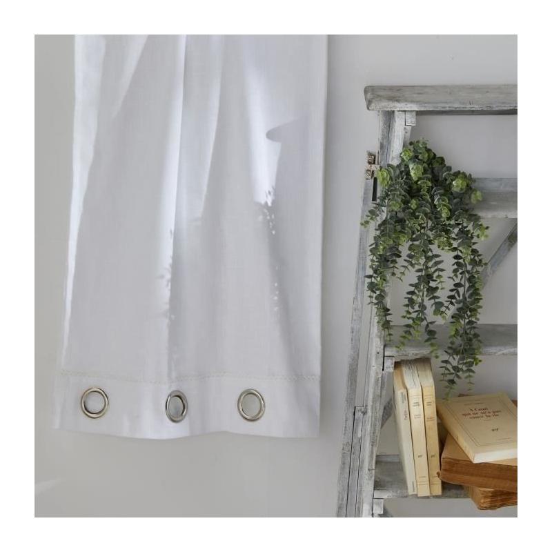 Voilage CHARME - oeillets slub craie - 140 x 240 cm