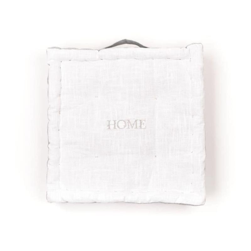Coussin de sol TODAY CHARME - Slub x Chambray x Broderie Capucine