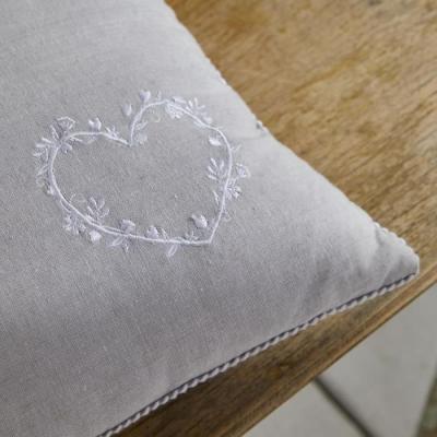 Coussin de chaise chambray avec broderie - Constance