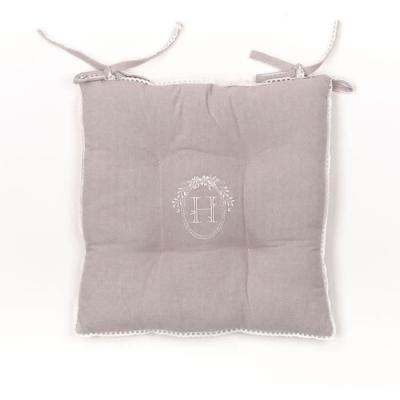 Assise matelassée TODAY CHARME Chambray x Petite Broderie Berenice - 40 x 40 cm