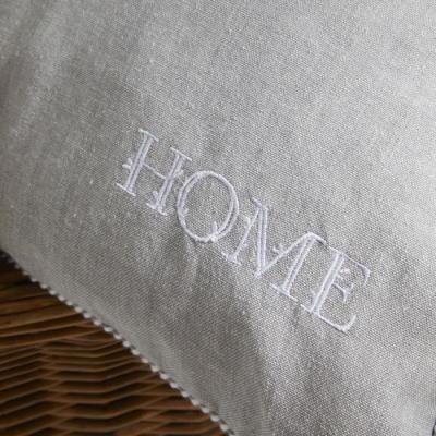 Coussin Charme Chambray x Broderie Capucine - 40 x 40 cm