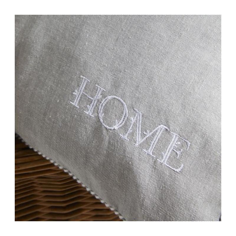 Coussin Charme Chambray x Broderie Capucine - 40 x 40 cm