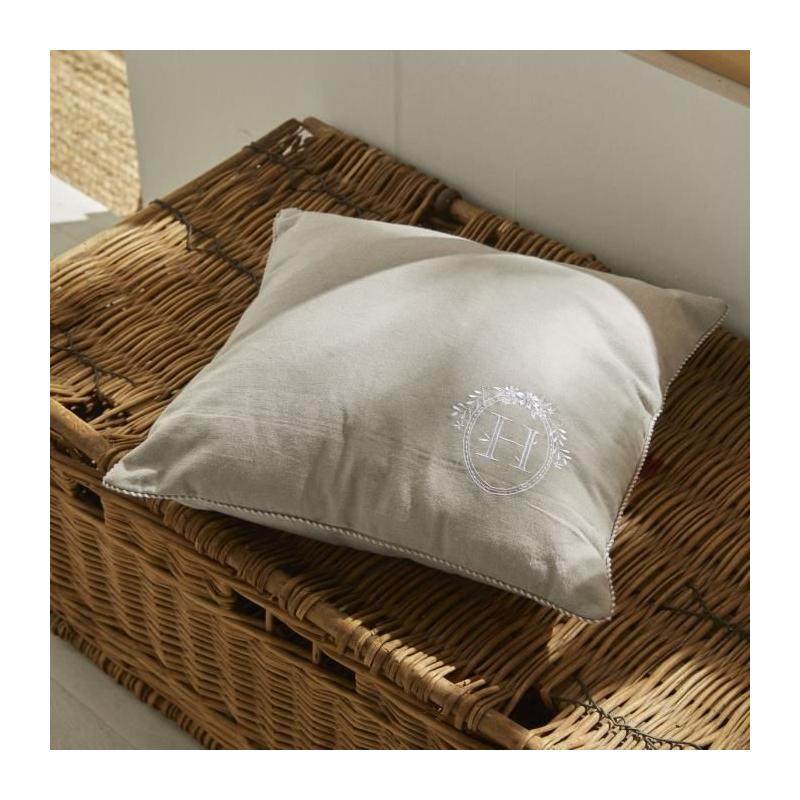 Coussin TODAY CHARME Chambray x Broderie Berenice 40x40 cm