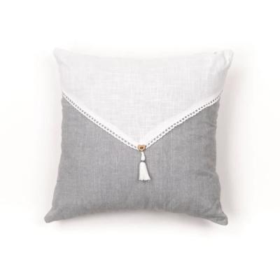 Coussin de Chaise Charme - Slub x Chambray x Pompon Capucune