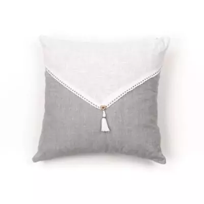 Coussin de Chaise Charme - Slub x Chambray x Pompon Capucune