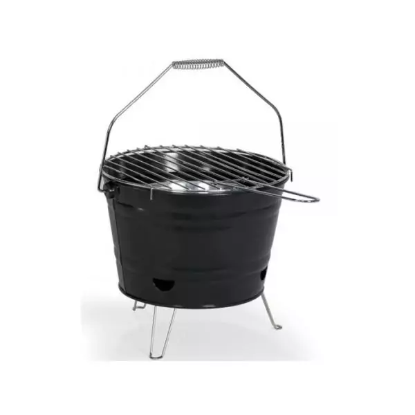 Barbecue a charbon portable - LIVOO - DOC327N - ø27 cm - Grille en acier chromé - Hauteur 24 cm - Pieds pliables - Poignées
