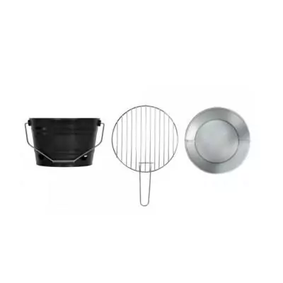 Barbecue à charbon portable - LIVOO - Inox - Ø27 cm - Hauteur 24 cm