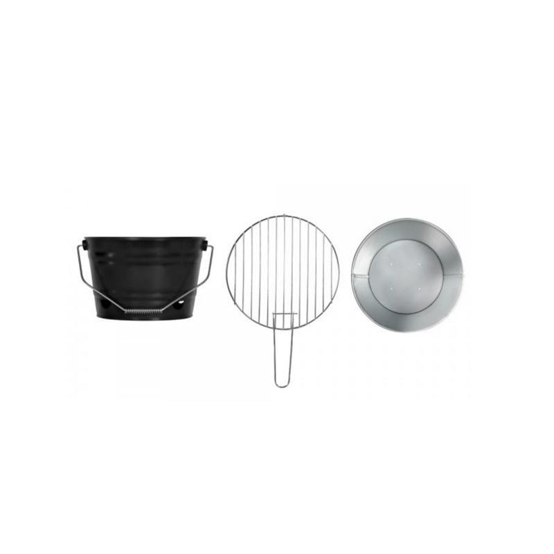 Barbecue à charbon portable - LIVOO - Inox - Ø27 cm - Hauteur 24 cm