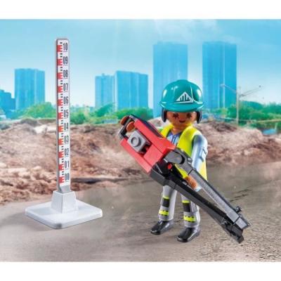 Ensemble ouvriers et rouleau compresseur PLAYMOBIL pour constructions miniatures