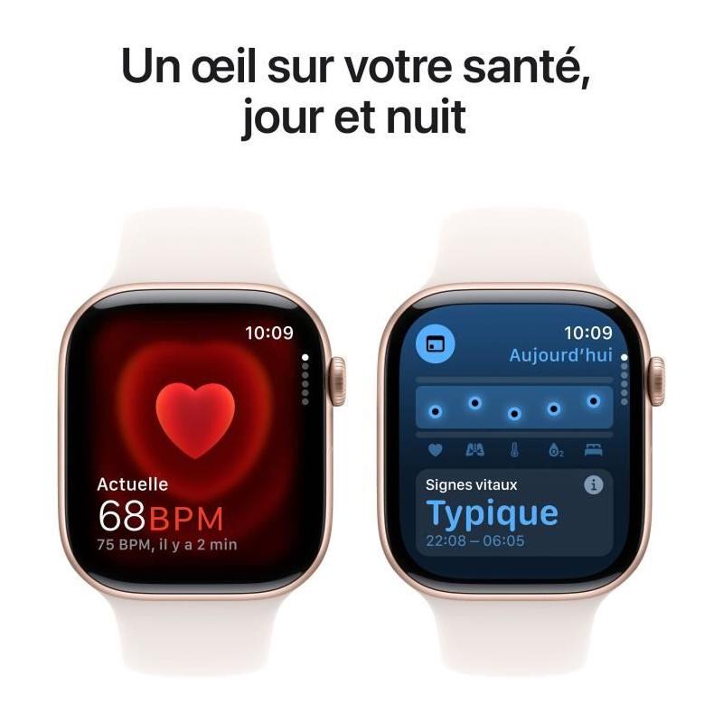 Apple Watch Series 10 GPS + Cellular 46mm - Boîtier Rose Gold - Bracelet Light Blush Sport_BAND