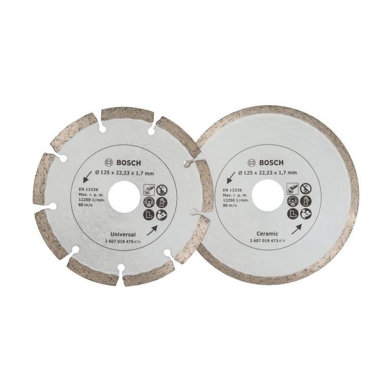 Disques diamants Bosch pour carrelage et matériaux - 125mm
