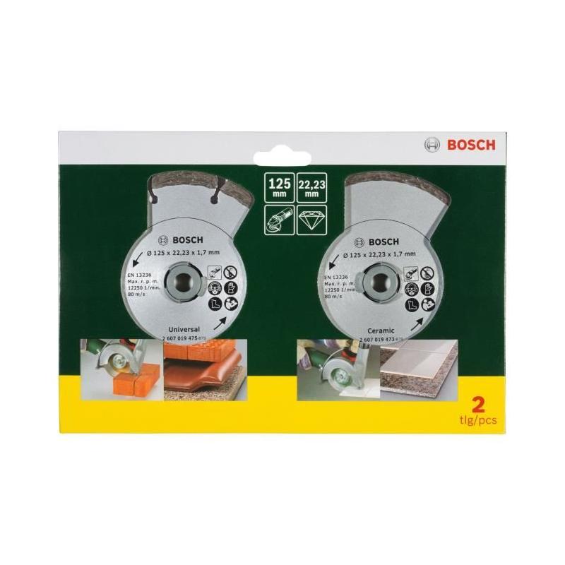 Disques diamants Bosch pour carrelage et matériaux - 125mm