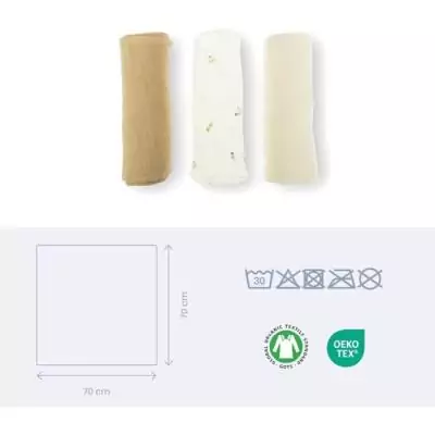 Lot de 3 langes bio DOOMOO - Douceur et qualité certifiée Oeko-Tex