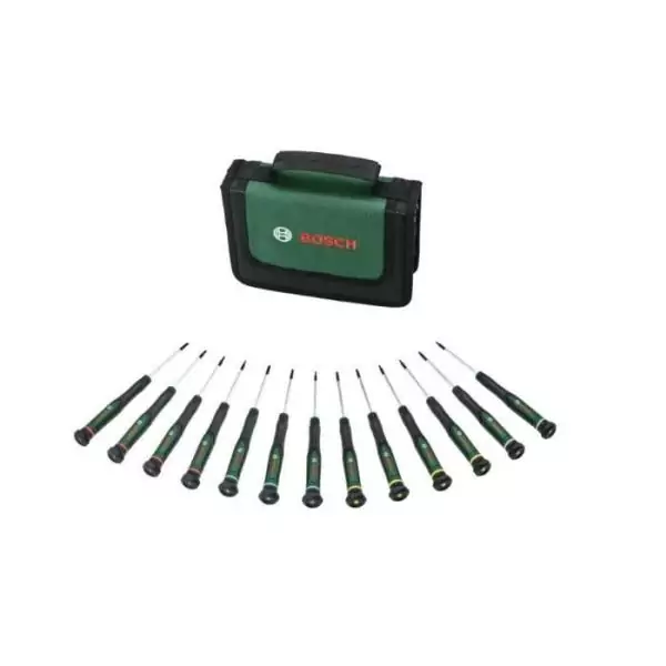 Bosch Set de tournevis 13 pcs (pour bricolage/modélisme/artisanat embouts précis et magnétiques PH/TX/HEX/SL)