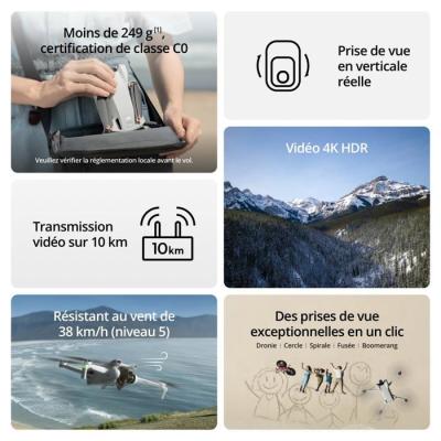 Drone DJI Mini 3 Fly More Combo avec radiocommande smart controller - Gris