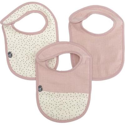 Lot x3 Bavoirs DOMIVA 0-6 mois en Gaze de Coton - Vieux Rose