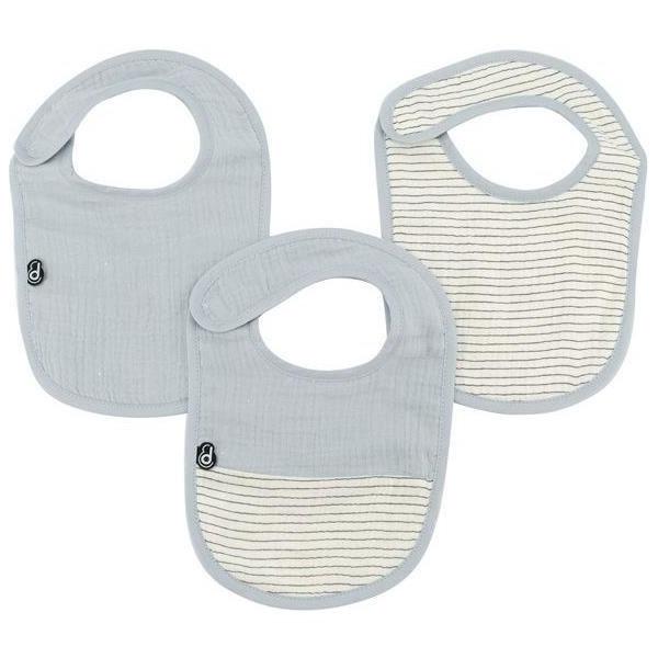 Lot x3 bavoirs - DOMIVA - 6-12 mois - Gaze de coton - Bleu vintage