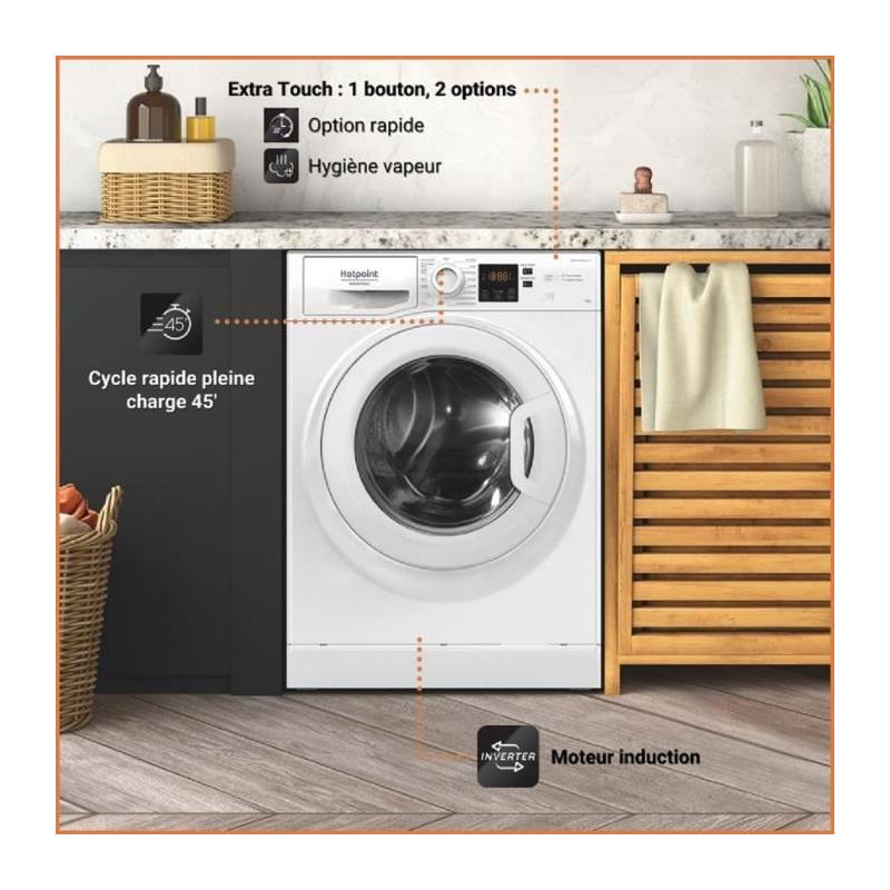 Lave-linge hublot Hotpoint 11 kg - Induction - Classe A