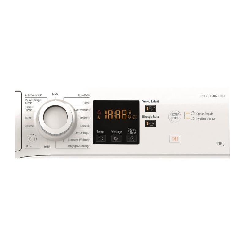 Lave-linge hublot Hotpoint 11 kg - Induction - Classe A
