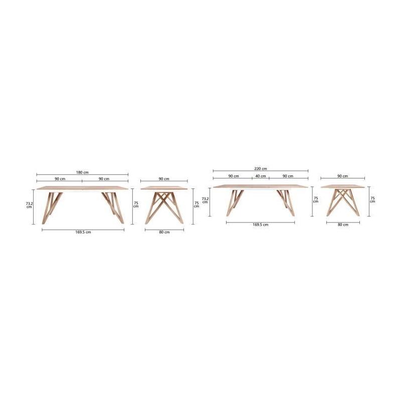 Table à manger extensible style scandinave - Sawyer L180 / 220 cm
