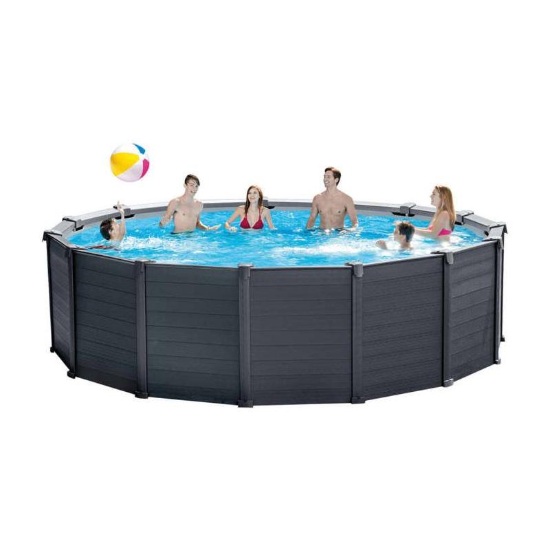 Kit Piscine Graphite 4,78 x 1,24 m - Intex: Plongez dans le luxe!