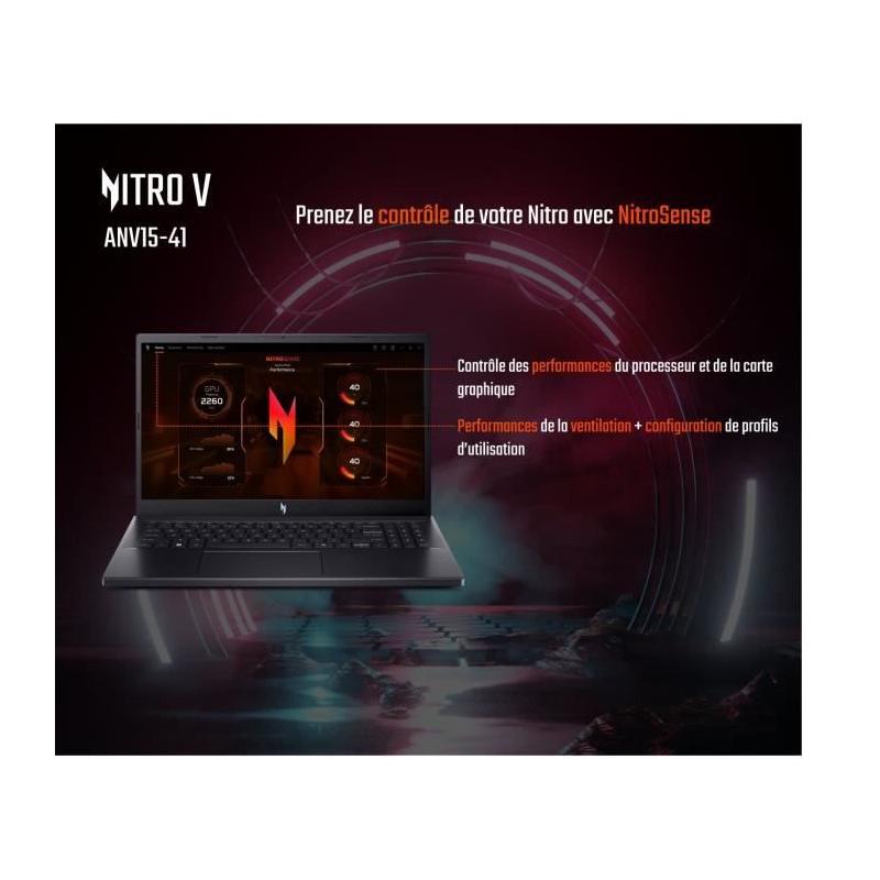 PC Portable Gamer ACER Nitro V 15 ANV15-41-R85W Ryzen 5 7535HS 16Go 512Go SSD RTX 4050