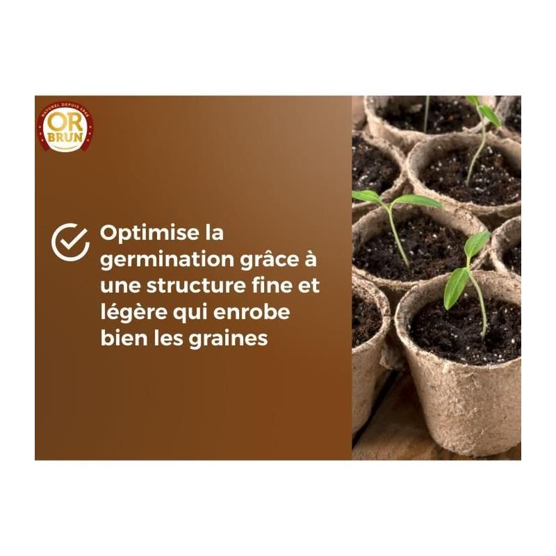 Terreau Semis Bio Brun 6L - Améliore Drainage & Rétention'eau